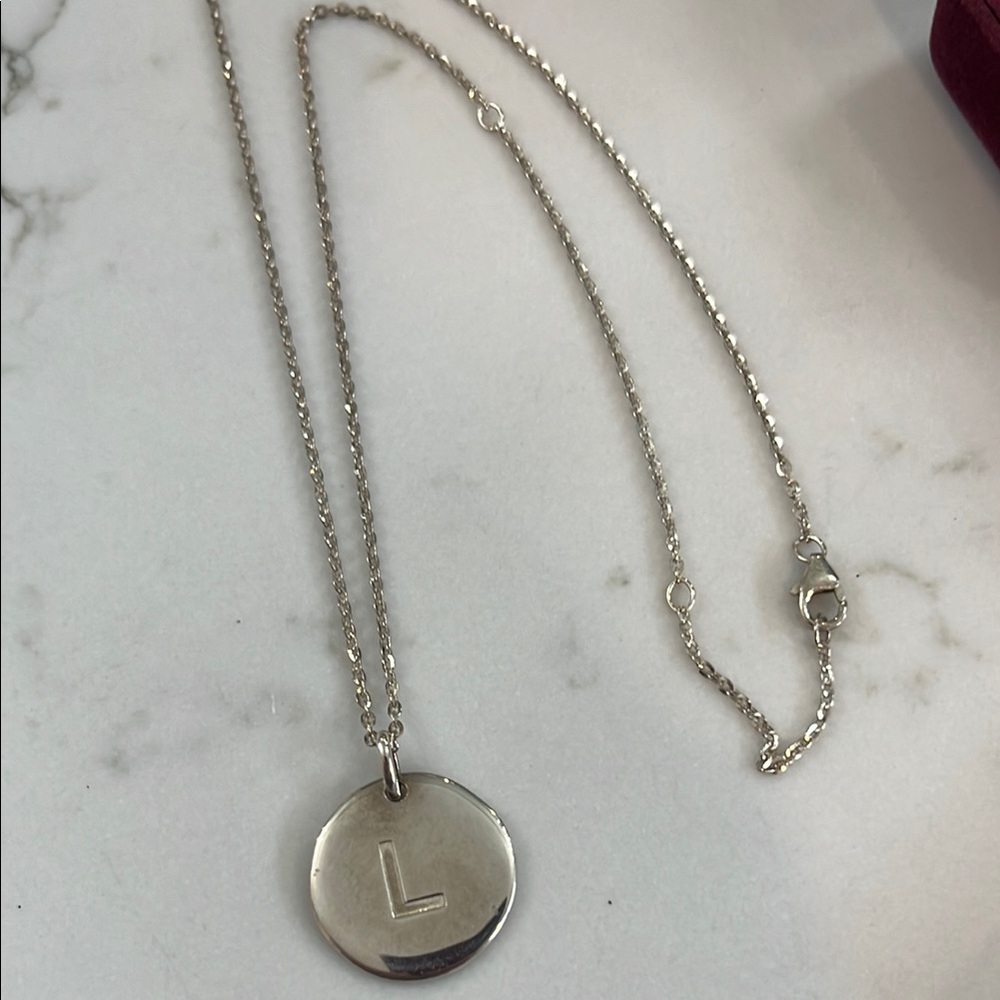 Silver Initial”L” Pendant Necklace - Picture 1 of 6